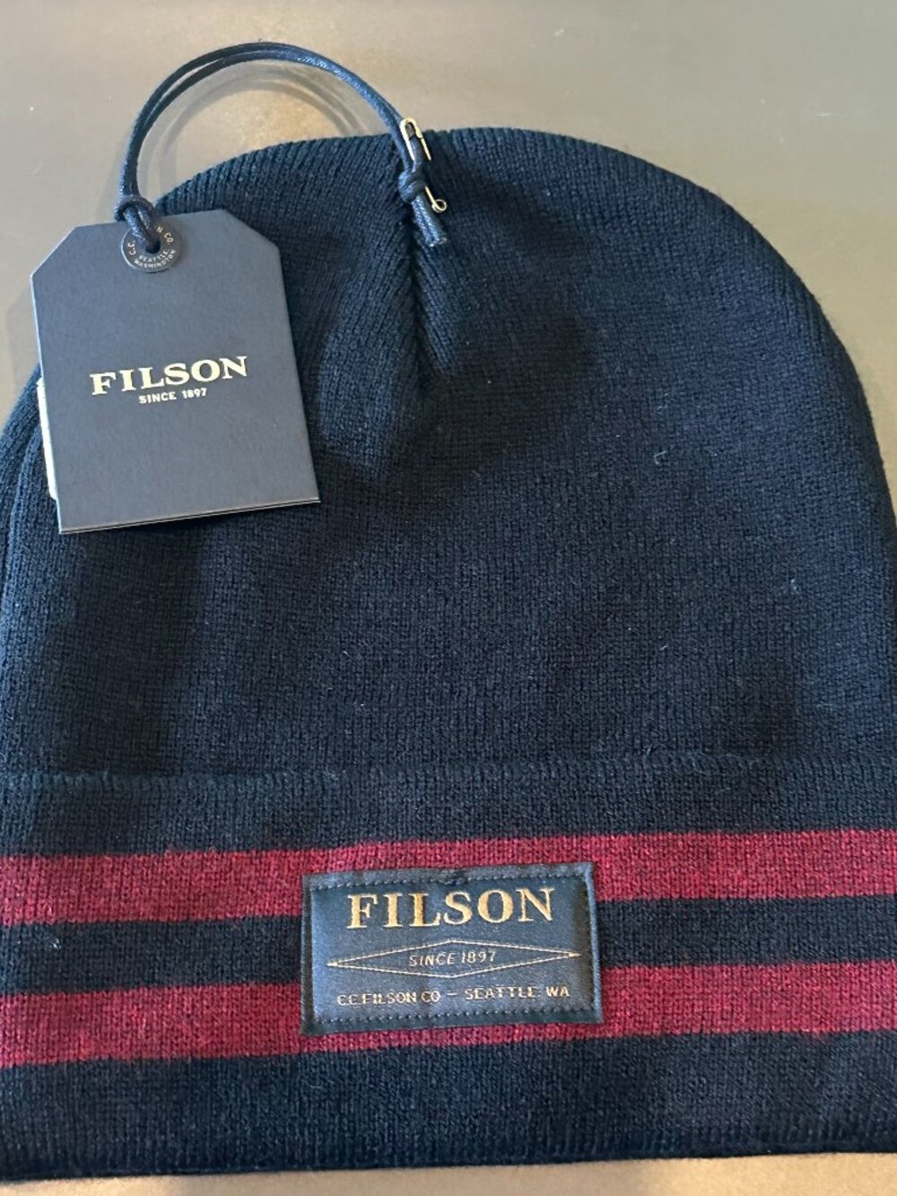 Filson Ballard Watch Cap -Charcoal Sequoia- Beanie, Made in USA, NWT